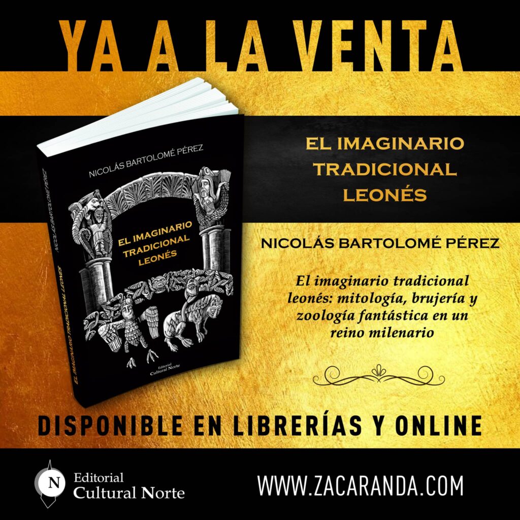 Muestra cartel con portada del libro El Imaginario Tradicional Leones y leyenda de YA A LA VENTA